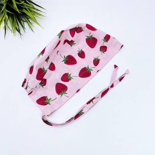 Strawberries Surgical cap, Funny scrub cap. Surgeons cap unisex. Medical Scrub Cap