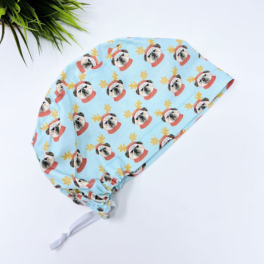 Christmas dogs scrub cap, euro scrub cap