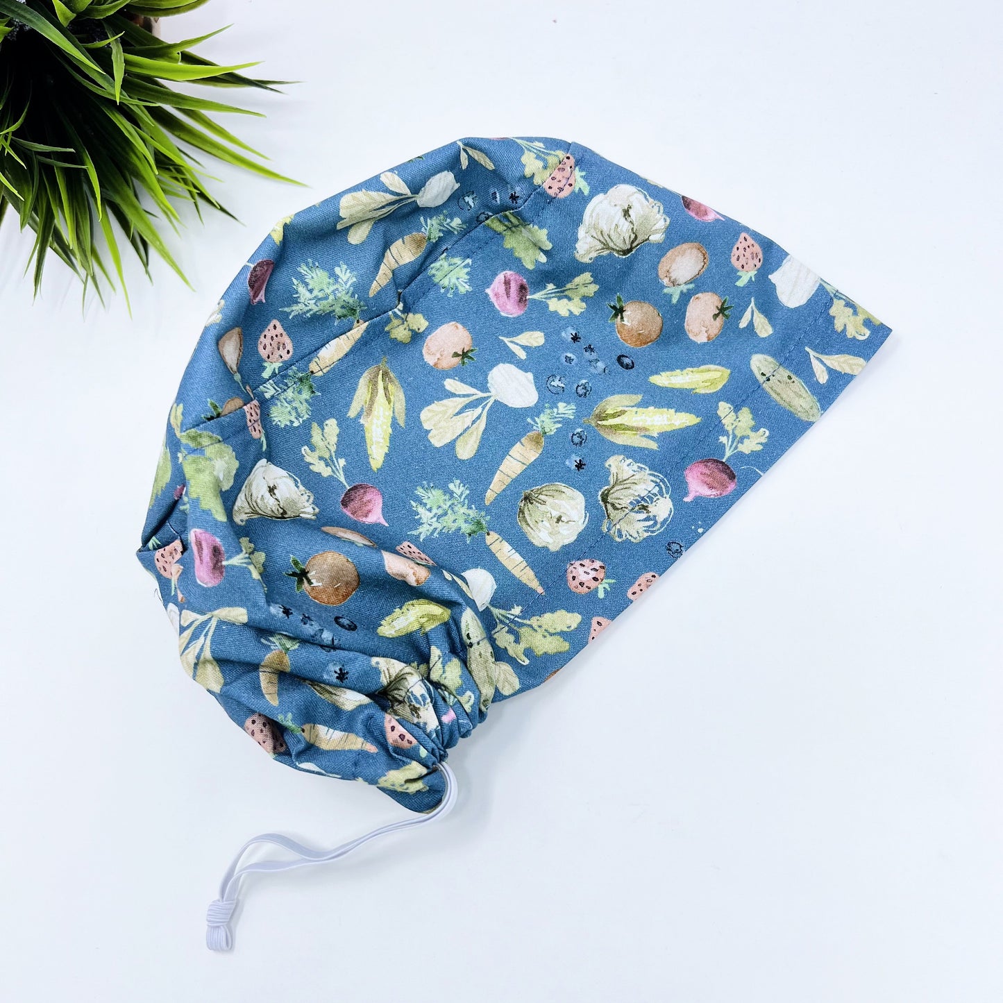 Vegetables Scrub Cap for Women, Surgical cap Satin Lined Option