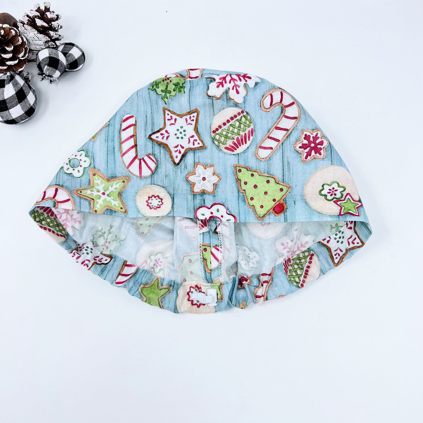 Gingerbread euro scrub cap, euro style scrub hat