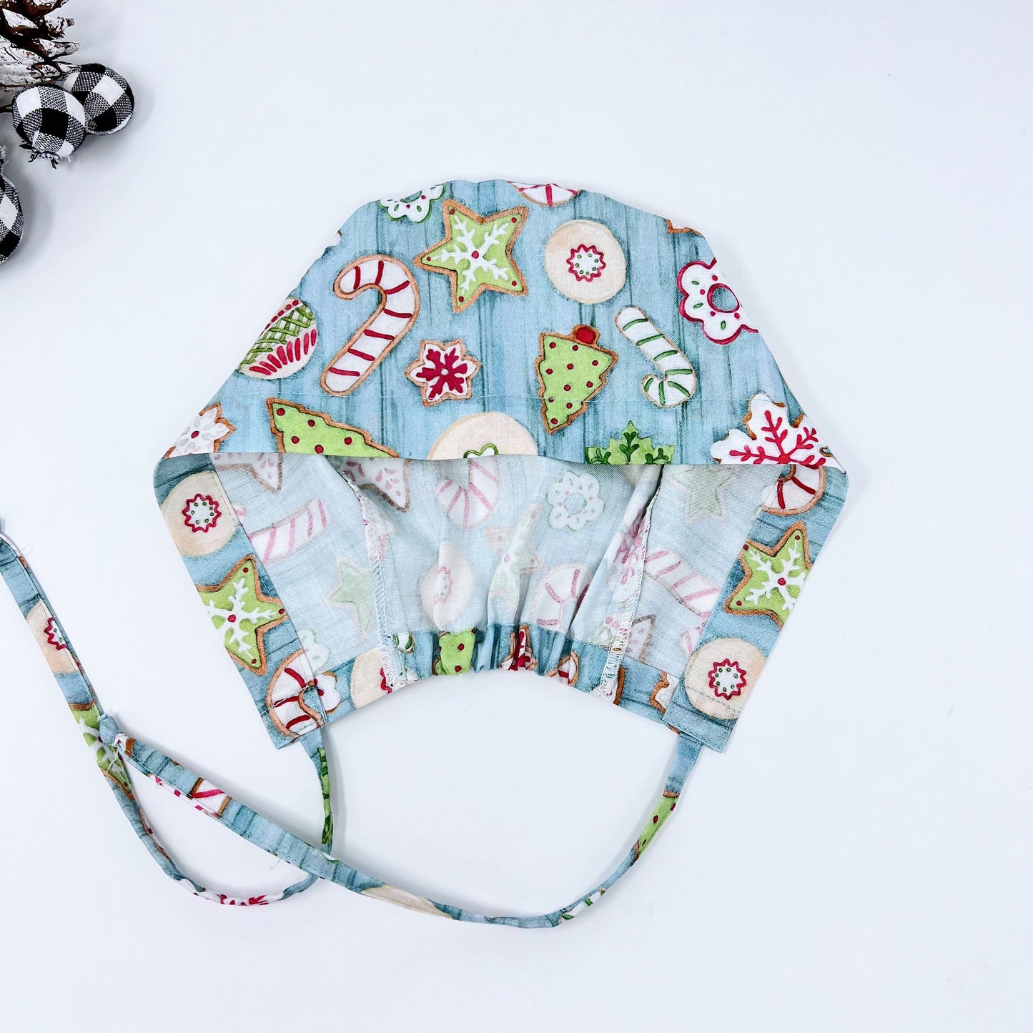 Christmas gingerbread scrub cap. Regular scrub caps