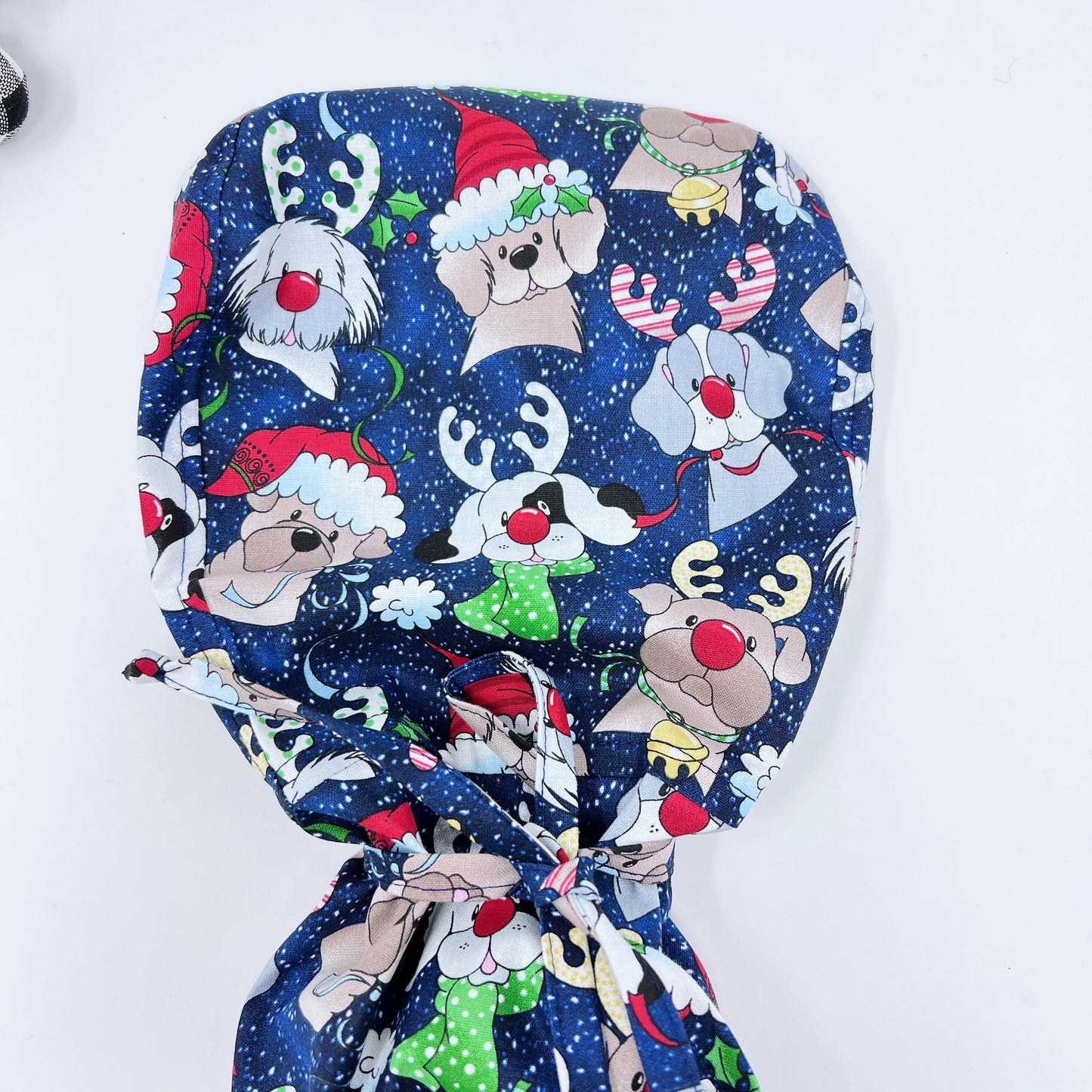 Christmas dog funny scrub cap, ponytail scrub cap