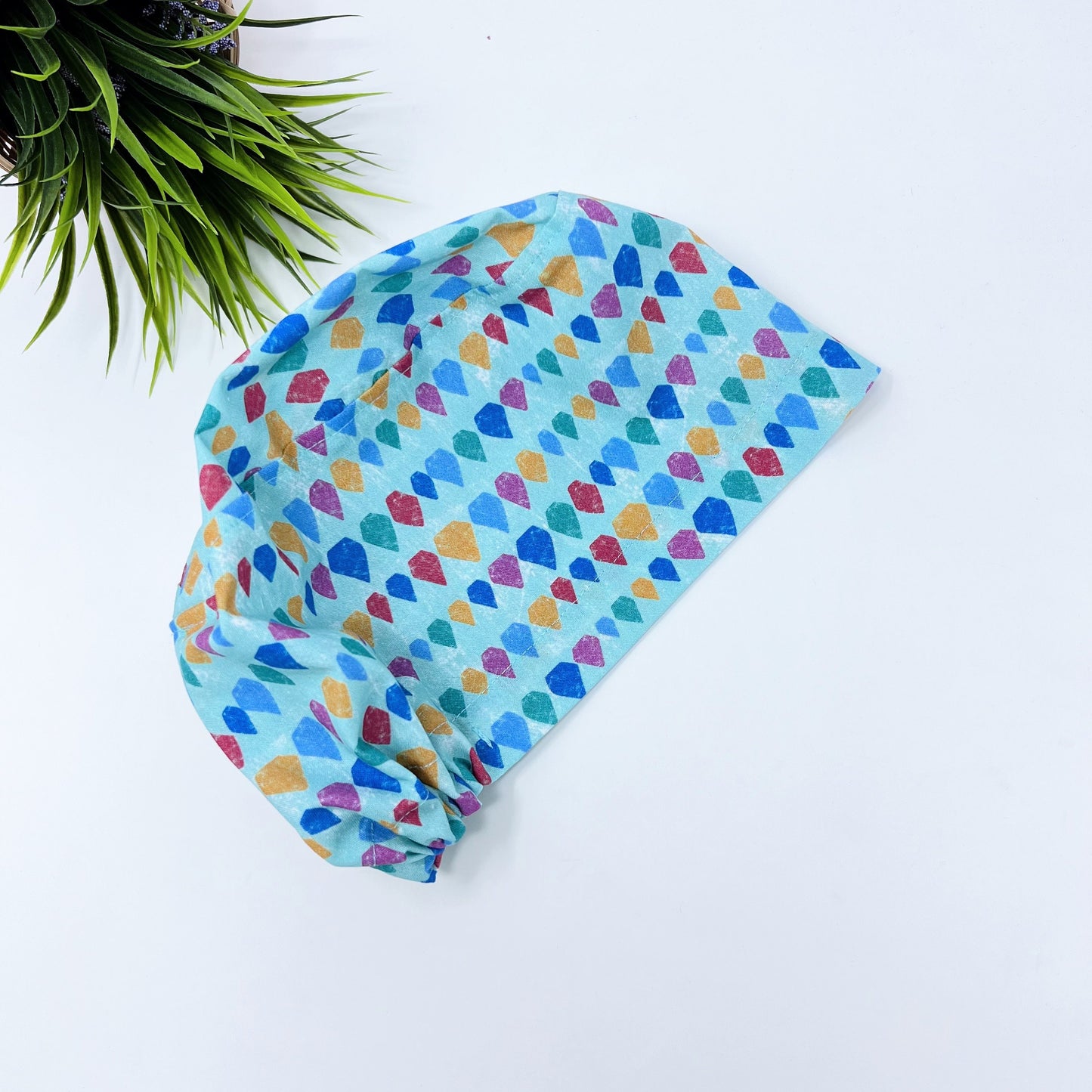 Aqua Scales Euro Scrub Cap for Women, Surgical cap Satin Lined Option