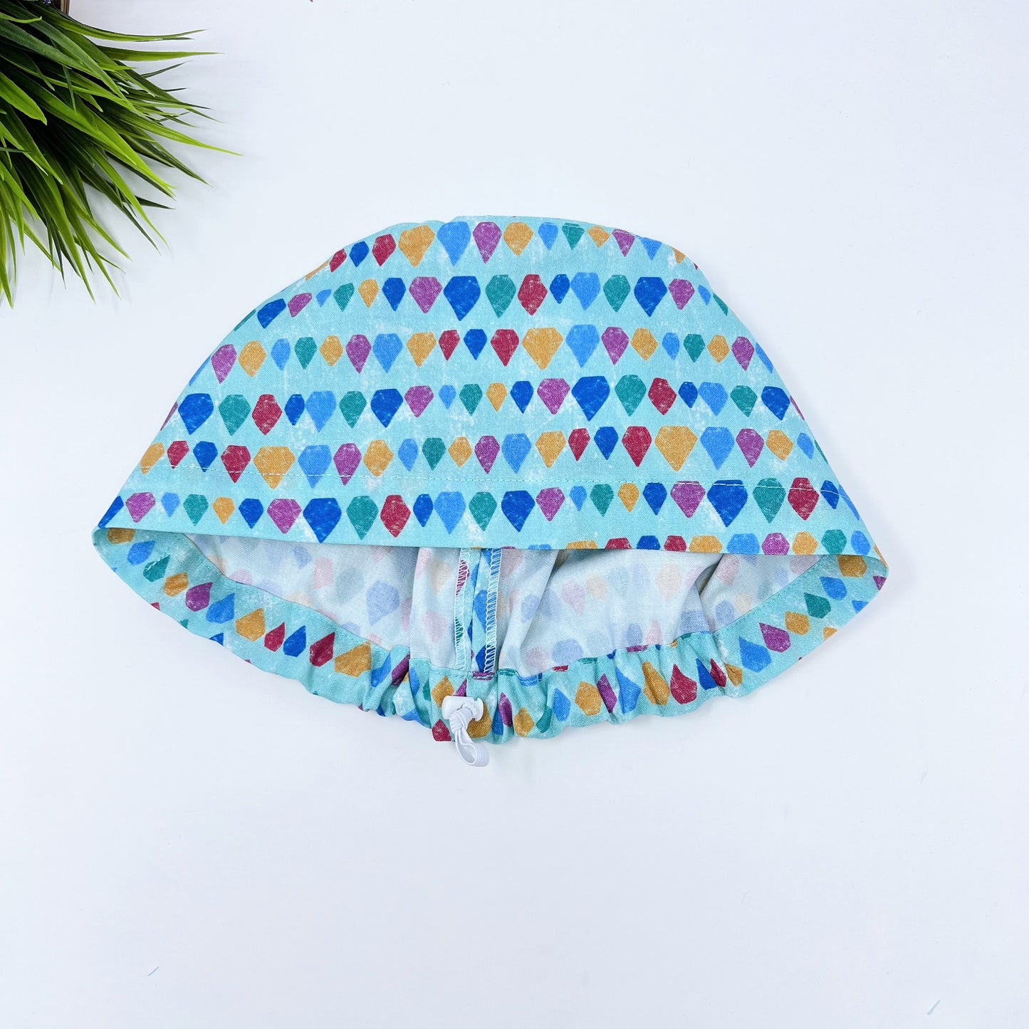 Aqua Scales Euro Scrub Cap for Women, Surgical cap Satin Lined Option