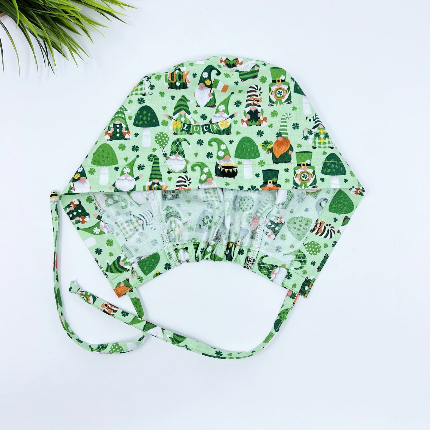 St. Patricks Day regular scrub cap. Luck Gnomes scrub cap for men.