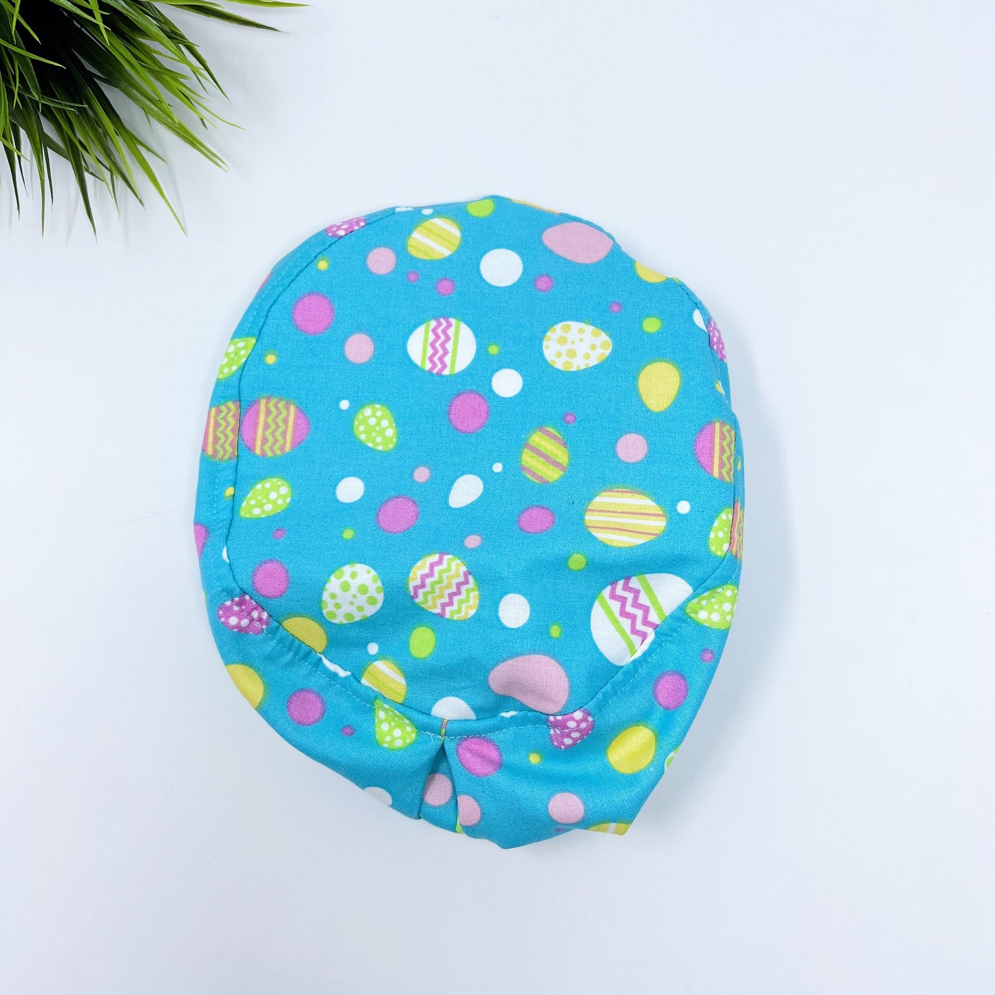 Easter Egg Multi Dot Euro Scrub Cap for Women, Surgical cap Satin Lined Option