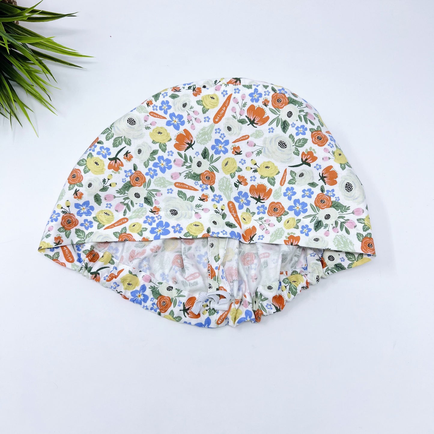 Easter Euro Scrub Cap for Women, Carrot Surgical cap Satin Lined Option